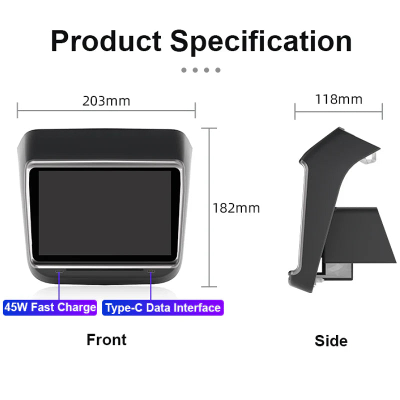 Tesla Model 3/Y 7.2” Rear Entertainment & Climate Control Display